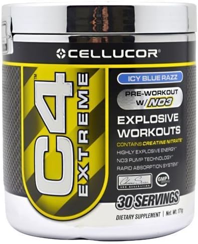 Cellucor C4 Extreme Blue Razz - Explosive Pre-workout Powder (30 Servings)