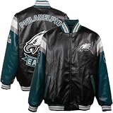 San Francisco 49ers Black Pleather Varsity Full Zip Jacket (XXXX-Large)
