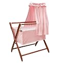 Badger Basket Bassinet with Bedding - Pink Dots