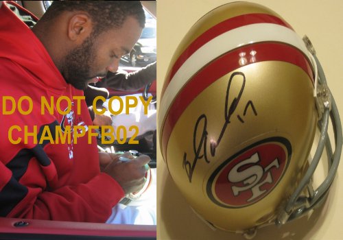 BRAYLON EDWARDS,SAN FRANCISCO 49ERS,NINERS,SF,MICHIGAN WOLVERINES,SIGNED,AUTOGRAPHED,MINI HELMET, WITH PROOF + COA,VERY RARE