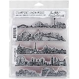 Stampers Anonymous Tim Holtz Cling Rubber Cityscapes Stamp Set, 7" x 8.5"