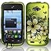 ZTE SAVVY Z750C WHITE HAWAIIAN FLOWER GREEN COVER SNAP ON HARD CASE + FREE CAR CHARGER from [ACCESSORY ARENA]