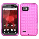 Candy Protector Crystal Soft Gel Skin Cover Cell Phone Case for Motorola Droid Bionic XT875 Verizon - Hot Pink