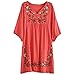 Ashir Aley V Neck Mexican Embroidered Peasant Womens Dressy Tops Blouses