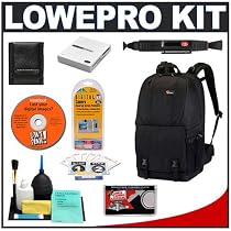 Lowepro Fastpack 350 Backpack Camera Case (Black) + Accessory Kit for Canon Rebel XSi, XS, T1i, XTi, 40D, 50D, Nikon D40, D60, D5000, D90, D300, D700, Olympus Evolt E-30, E-450, E-520, E-620, and Sony Alpha A200, A300, A350, A700 Digital SLR Cameras