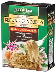 Tiger Tiger Brown Rice Noodes with Sauce, Herb & Chili Noodes, 8.47-Ounce Boxes (Pack of 6)
