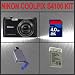 Nikon Coolpix S4100 Digital Camera (Black) + Huge Accessories Package Including 4GB SDHC Memory Card + EN-EL19 Extra Replacement Li-ion Battery Pack + Hi-Speed SD Card Reader + Kit