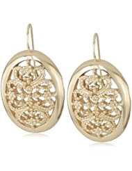1928 Jewelry "Vintage Lace" Oval Filigree Drop Earrings
