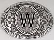 MONOGRAM LETTER "W" ENAMEL BELT BUCKLE