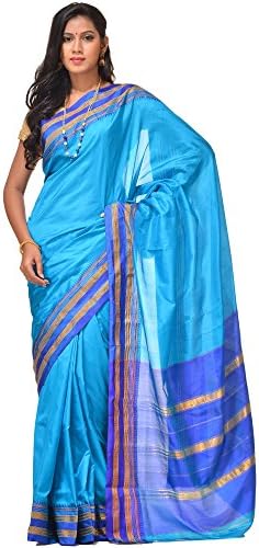 Uppada Women's Narayanpet Silk Handloom Saree Blue