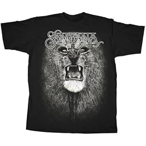 Buy Carlos Santana Lion Jumbo Print Black Young Mens T-shirt by Fifth Sun