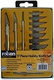 Rolson 62917 Hobby Knife Tools Set in Plastic Case - 17 Pieces