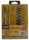 Rolson Tools 62917 17 piece Hobsoleteby Knife Set in Plastic Case
