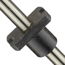 Kerk Motion Mini S/S Lead Screw and Anti-Backlash Nut .024" Lead, 12" L, 3/16" Screw, 25 lb Dynamic Load