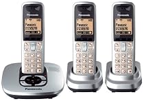Panasonic KX-TG6423ES DECT Trio Digital Cordless Phone Set with Answer Machine - Silver