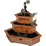 Alpine BAR112 Three Tier Wooden Corner Fountain Red