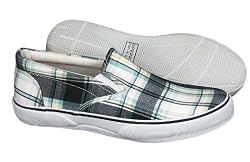 SPERRY Top Sider Halyard Slip-On Blue Plaid Boat Shoe