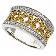 Two Tone Natural Floral Fancy Diamond Band