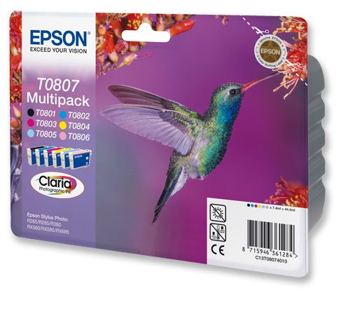 Epson Inkjet Cartidge Multipack Black and 5 Colours Ref T08074010 [Pack 6]