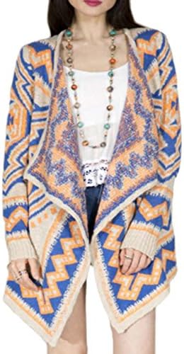 Flying Tomato Womens Print Wrap Cardigan Sweater Top Multi Color