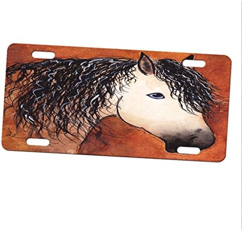 Buttermilk Buckskin Quarter Horse Abstract Art by Denise Every Car Tag License Plate
