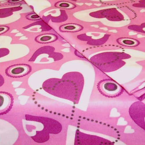 Hearts Pink Purple Bedding Twin-Single Bed Sheet Set by Country Club Products