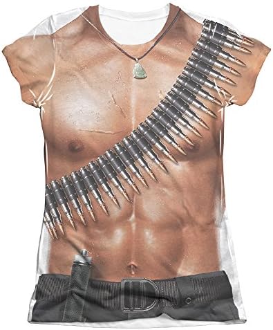 RAMBO III/RAMBO COSTUME-S/S JUNIOR POLY CREW-WHITE-MD