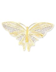 14k Rhodium Butterfly Pin