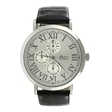 Geneva Platinum Mens Simulated Leather Watch