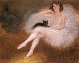 A3 Box Canvas 30cm x 42cm Carrier Belleuse Pierre Ballerina With A Black Cat