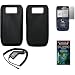Black Silicone Gel Skin Cover Case + Screen Protector + Rapid Car Charger + Generation X Antenna Booster for Nokia E63