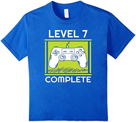 Kids Kids Level 7 Complete Funny Video Games 7th Birthday Gift T- 8 Royal Blue