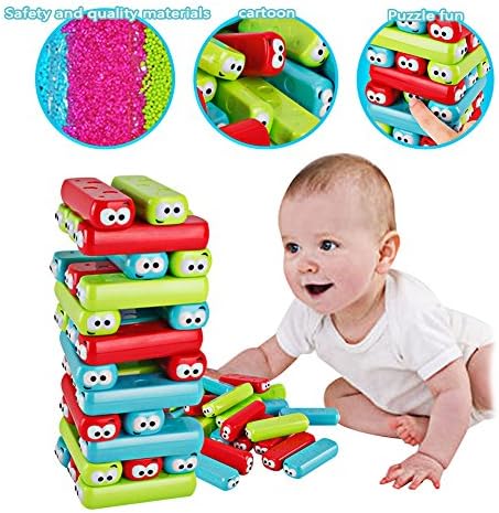 SweetToy Kids Jenga Classic Game Plastic ABS Multicolor Stacking Blocks Tumbling Tower Toys Intelligence Development Kids Fun Toy