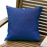 Greendale Home Fashions 17 by 17 Outdoor Accent Pillow, Cobalt Solid