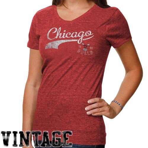 NBA '47 Brand Chicago Bulls Ladies Scrum T-Shirt - Red (Small)