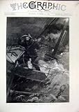 1886 SHIP LOOK OUT STORMY NIGHT NORTH SEA FINE ART