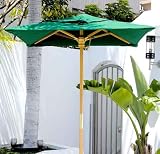Wood Market Umbrella - Dayva Huntington 4.5 Foot Square Market Umbrella UK104 - Taupe