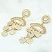 JQUEEN Pair Big Gold Plated Round Design Tassel Ear Studs Earrings