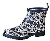 Capelli New York Women's Buckle Accent Rain Boots (9 B(M) US, Lacey Blooms/Black)