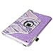 Style4U iPad Mini Case, [Everlasting Shine] Colorful Zebra Design 360 Rotating PU Leather Stand Bling Case Cover with Auto Sleep/Wake Function for iPad Mini/iPad Mini 2/3 with 1 Stylus [Purple]