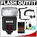 Bower SFD926S Digital Autofocus Power Zoom TTL Flash + Bracket + Cord + Batteries + Cleaning Kit for Sony Alpha A100 A200 A300 A350 A700 A900 Digital SLR Cameras
