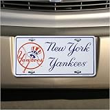 New York Yankees White Metal License Plate