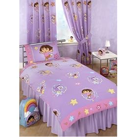 Dora the Explorer Duvet Cover and Pillowcase Swirl Design Rotary Bedding
