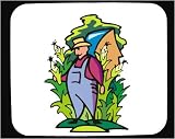 Decorated Mouse Pad with man, checking, background, human, body, individuals, individual, farmer, persons, Cornfield, on, humans, holding, farming, people, corn, farm, person