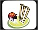 Decorated Mouse Pad with cricket, helmet, headgear, wicket