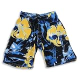 Charlie Rocket - Toddler Boys Swim Suit, Blue, Gold