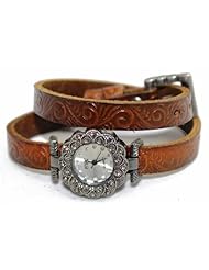 R.m. Fashion Lady Weave Leather Wrap Around Bracelet Watch,u10 (Brown)