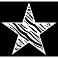 Zebra Print Star Sticker (Decal) - 9