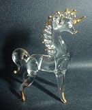 Blown Glass Unicorn Figurine 3.25h