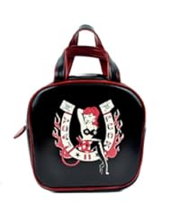 From Amazon.com. Click for details:
 "Lady Luck" Rockabilly Bowler Bag Purse Lucky 13 Tattoo Style "Lady Luck" Rockabilly Bowler Bag Purse Lucky 13 Tattoo Style